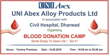 Blood Donation Camp organized by UNI Abex Alloy